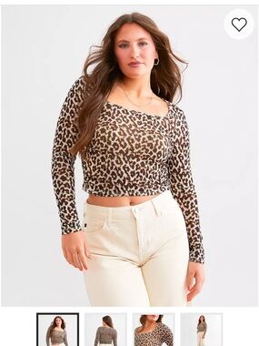 Buckle Willow & Root Cheetah Mesh Top
